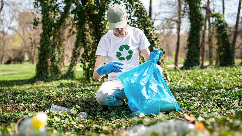 collecting garbage