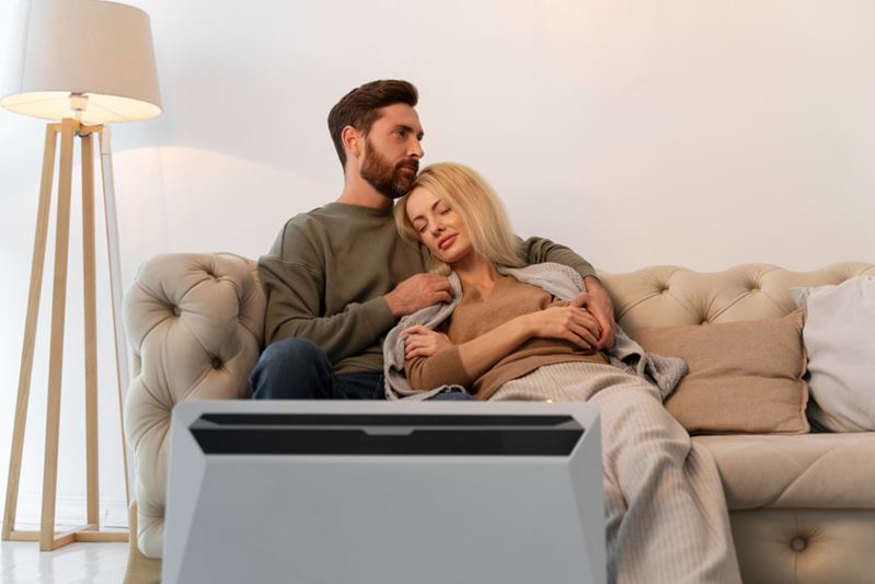 couple enjoing home comfort