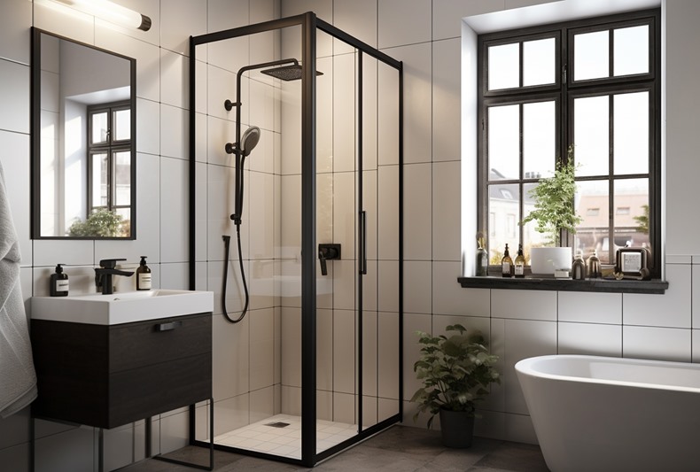 modern shower cabin