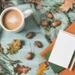 autumn composition with coffee