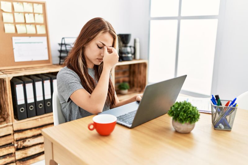 woman working at the office