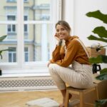 woman moving in new home