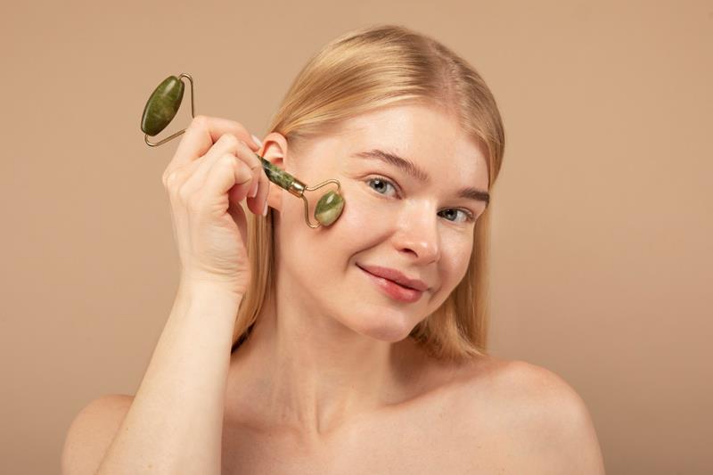 woman using beauty tool