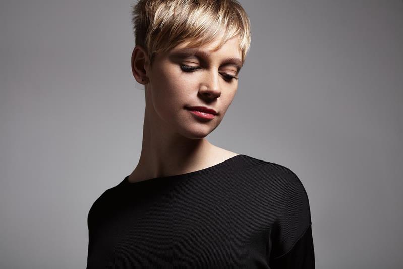 blond girl with short haircut