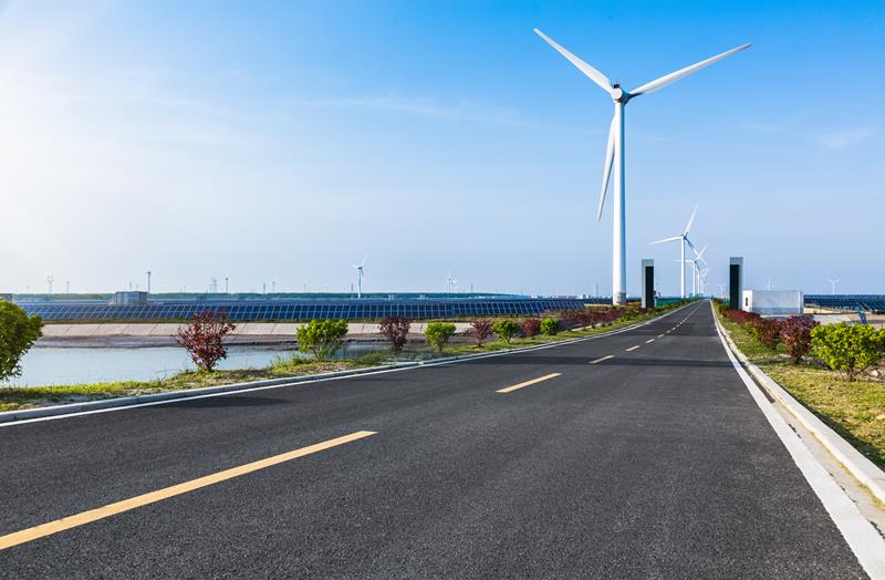 Empty highway landscape with skyline