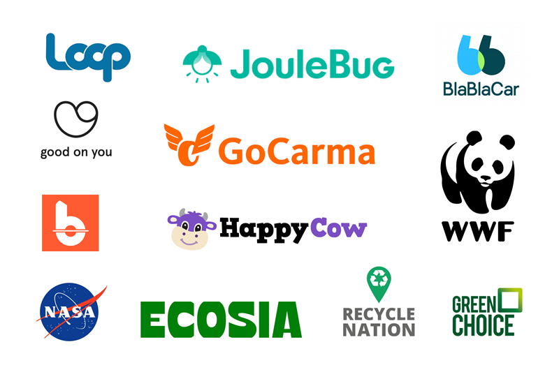 Logos of green apps