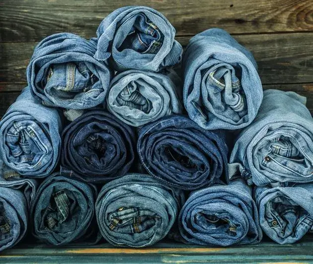 close-up of denim fabric