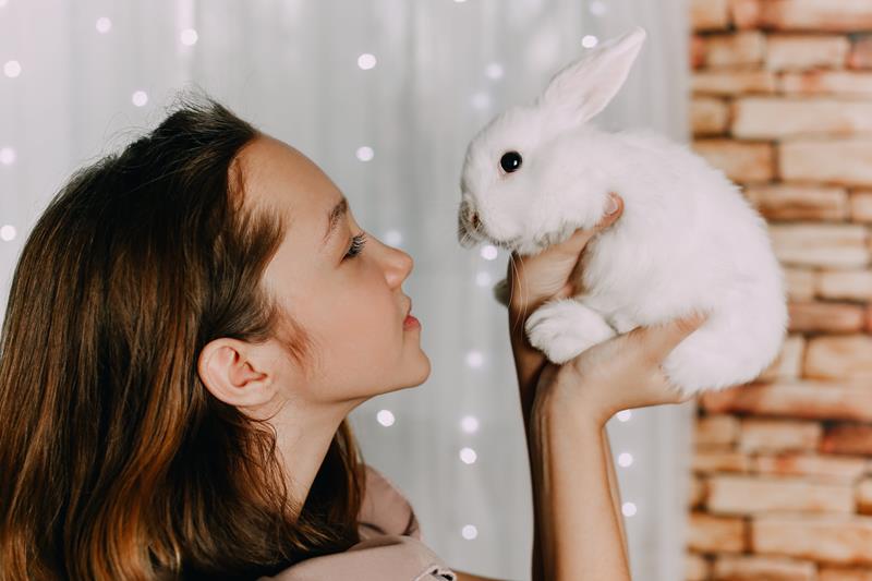 Happy rabbit representing cruelty-free beauty